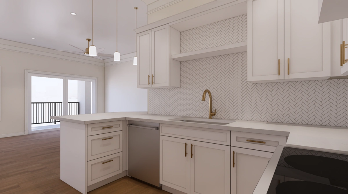 Interior kitchen render